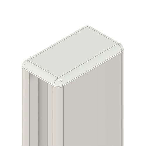 60-040-2 MODULAR SOLUTIONS POLYAMIDE PART<br>END CAP 32MM X 18.5MM LIGHT GRAY